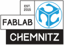 Logo des FabLab Chemnitz blau und weiss